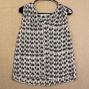 Collective Concepts Blouse Women's XS Black & White Sheer Sleeveless